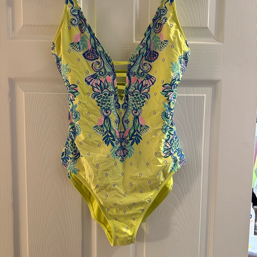 Vibrant Yellow Kids One Piece Swimsuit